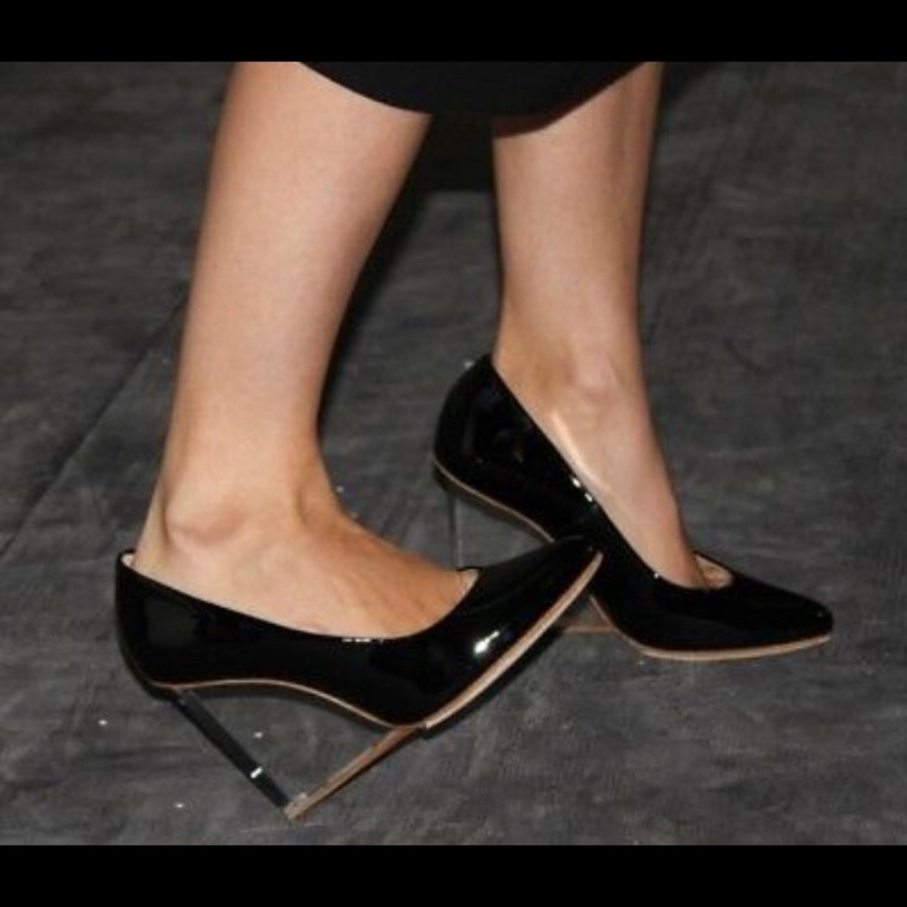 Maison Martin Margiela Black Patent Pumps with transparent heel